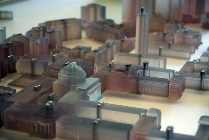 Closeup of MIT campus model