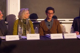 Panelists Kurt Fendt, Wyn Kelley, Jeremy Dean, and Noel Jackston