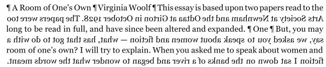 A Room of One’s Own, rendered in Boustrophedon’s reader