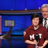 Lilly Chin and Alex Trebek. Image credit: Jeopardy Productions