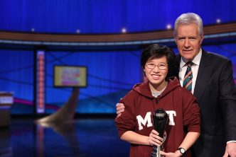 Lilly Chin and Alex Trebek. Image credit: Jeopardy Productions