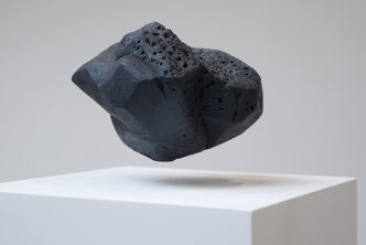 Agnieszka Kurant's floating stone art called "Air Rights"