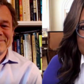 Screen capture of Alan Lightman speaking with Oprah Winfrey