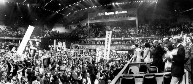 The Democratic National Convention in Chicago in 1968 is most remembered for the violence in the streets, but there was also chaos inside the convention hall